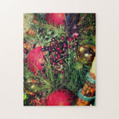 Ornamenten en bessen kerstvakantie legpuzzel (Verticaal)