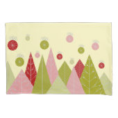 Ornamenten en Bomen Kerst Kussensloop (Voorkant)