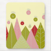 Ornamenten en Bomen Kerst Muismat (Voorkant)