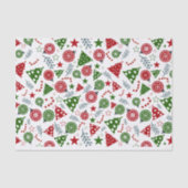 Ornamenten en bomen tissuepapier (Voorkant)