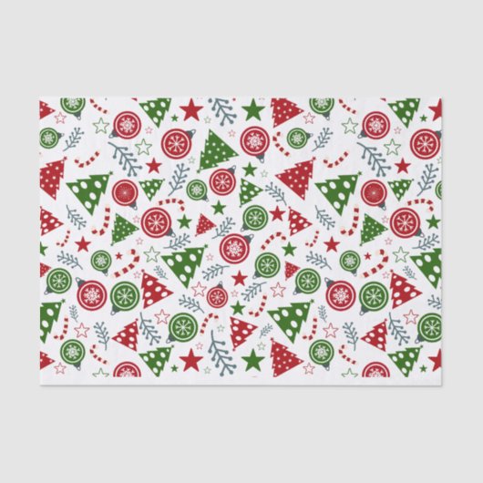 Ornamenten en bomen tissuepapier (Voorkant)