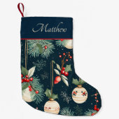 Ornamenten en dennen Kleine Kerstsok (Voorkant)