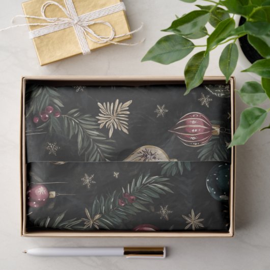 Ornamenten en gebladerte elegantie tissuepapier (Geschenk)