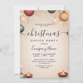 Ornamenten en kaarsen beige kerstfeest Kantoor Kaart (Voorkant)