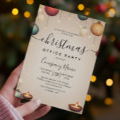 Ornamenten en kaarsen beige kerstfeest Kantoor Kaart