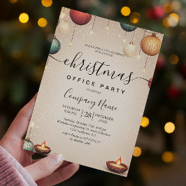 Ornamenten en kaarsen beige kerstfeest Kantoor Kaart