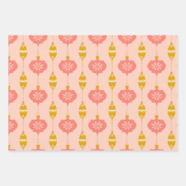 Ornamenten en kralen Roze geschenkverpakking 3 pac Inpakpapier Vel