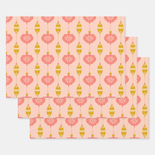 Ornamenten en kralen Roze geschenkverpakking 3 pac Inpakpapier Vel (Set)