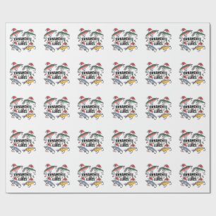 Ornamenten en Lokaas Grappige Kerstman Vissen  Cadeaupapier