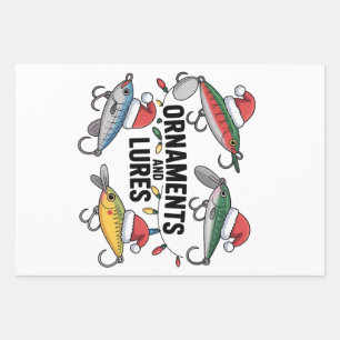 Ornamenten en Lokaas Grappige Kerstman Vissen Inpakpapier Vel