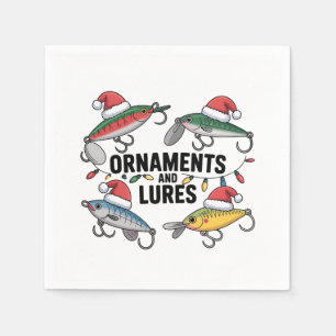 Ornamenten en Lokaas Grappige Kerstman Vissen Servet