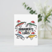 Ornamenten en Lokaas Grappige Kerstman Vissen  Uitnodiging Briefkaart (Staand voorkant)