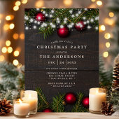 Ornamenten en Pine String Lights Kerstfeest Kaart