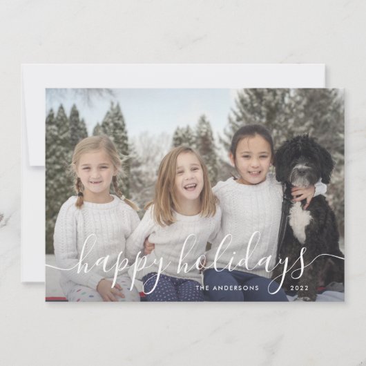 Ornamenten familie kerstfeest feestdagenkaart (Voorkant)