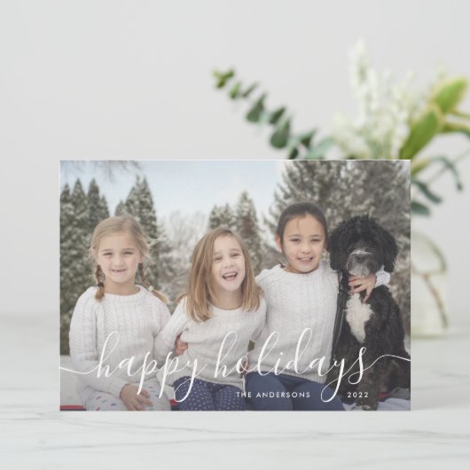 Ornamenten familie kerstfeest feestdagenkaart (Staand voorkant)