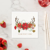 Ornamenten Floral Antlers Holiday Rustige Antlers Servet (Insitu)