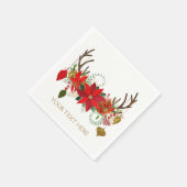Ornamenten Floral Antlers Holiday Rustige Antlers Servet (Hoek)