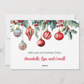 Ornamenten Foto Kerst Kaart (Achterkant)