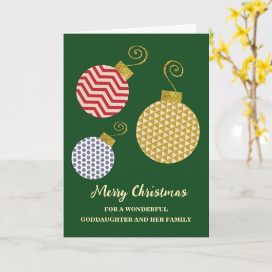 Ornamenten Godfather & Family Vrolijk Kerstfeest Kaart (Gele Bloem)