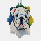Ornamenten het hele jaar door witte bulldog puppy (Links)