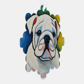 Ornamenten het hele jaar door witte bulldog puppy (Rechts)