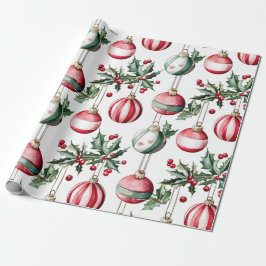  Ornamenten Holly Christmas Cadeaupapier