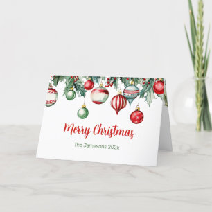 Ornamenten Holly Foto Kerst Kaart