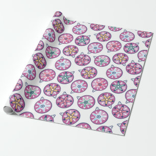 Ornamenten in het Paars en blauw patroon Cadeaupapier