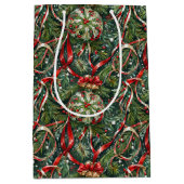 Ornamenten in het Tree & Satin lint Medium Cadeauzakje (Voorkant)