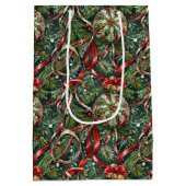 Ornamenten in het Tree & Satin lint Medium Cadeauzakje (Achterkant)