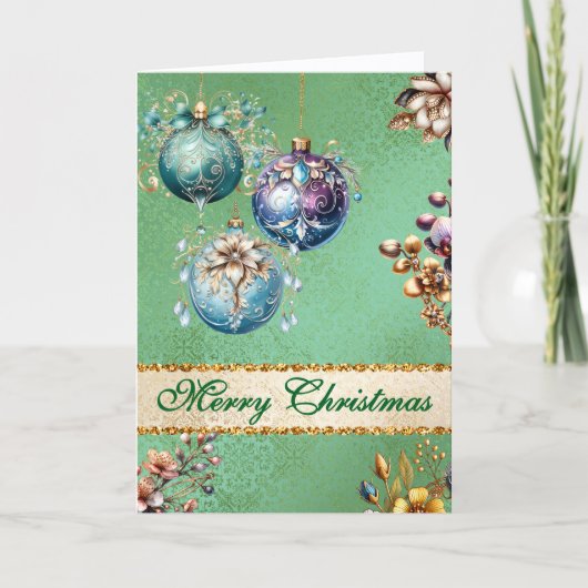  Ornamenten Kerst Feestdagen Kaart (Voorkant)