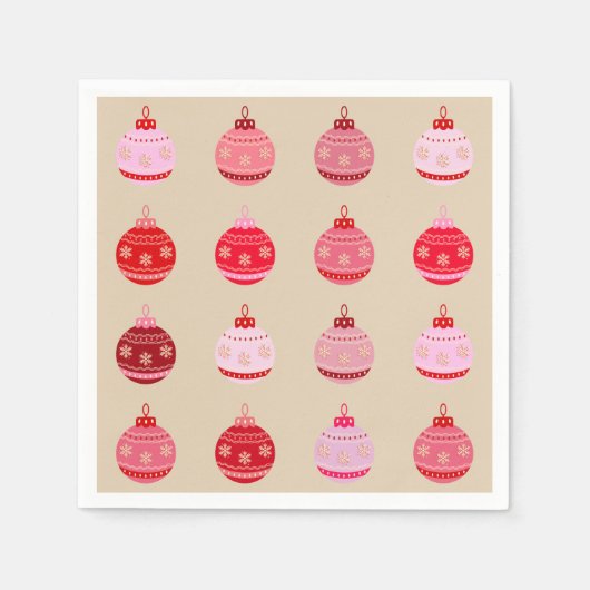  Ornamenten Kerst Servet (Voorkant)