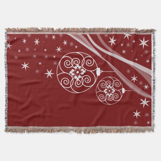 Ornamenten Kerst Vakantie Deken Gooi (Voorkant)