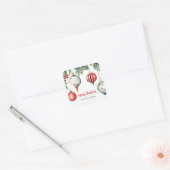 Ornamenten Kerst Vierkante Sticker (Envelop)