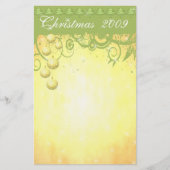 Ornamenten & kerstbomen op een rij Stationery Briefpapier (Voorkant)