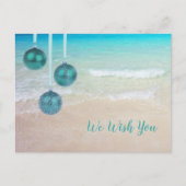 Ornamenten kerstmis met tropisch strand briefkaart (Voorkant)