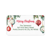  Ornamenten Kerstretour Adreslabel Etiket (Voorkant)