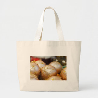 Ornamenten met goudbalkbedekking grote tote bag