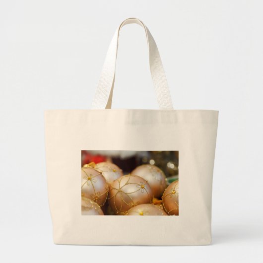 Ornamenten met goudbalkbedekking grote tote bag (Voorkant)