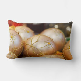 Ornamenten met goudbalkbedekking kussen