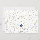 Ornamenten met gouden blauwe kerstbomen feestdagenkaart (Achterkant)