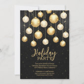 Ornamenten met gouden kerstbomen zwart kaart (Voorkant)