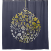 Ornamenten met kerstboombal en ideeën douchegordijn (Voorkant)