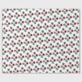 Ornamenten patroon met rode en Turkse kerstbomen Cadeaupapier (Vlak)