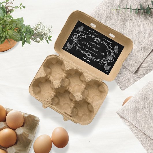 Ornamenten rand  krijtbord eierdoos rechthoekige sticker