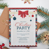 Ornamenten Red Bow Ugly Sweater Holiday Party Kaart