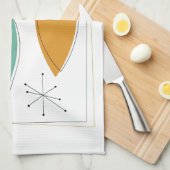 Ornamenten Retro Mid Century keukenhanddoek (Quarter Fold)