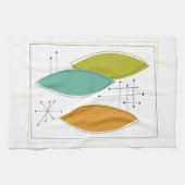Ornamenten Retro Mid Century keukenhanddoek (Horizontaal)