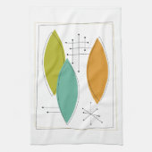 Ornamenten Retro Mid Century keukenhanddoek (Verticaal)