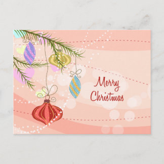 Ornamenten Roze Kerst Briefkaart